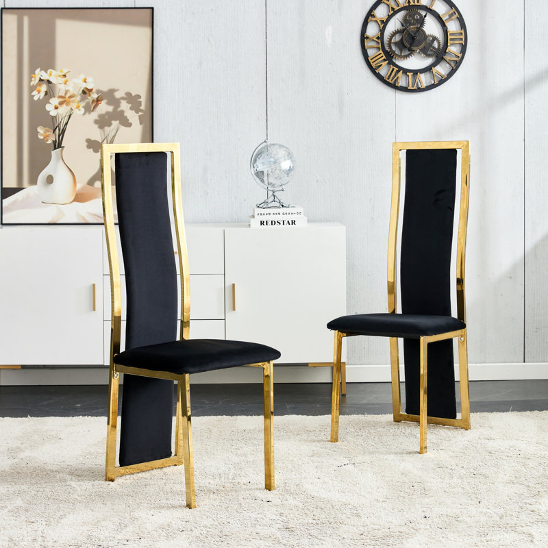 Ensemble de 2 chaises de salle à manger rembourrées Kristiane, Noir