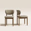 Chaise d'appoint rembourrée en bois massif-128932296