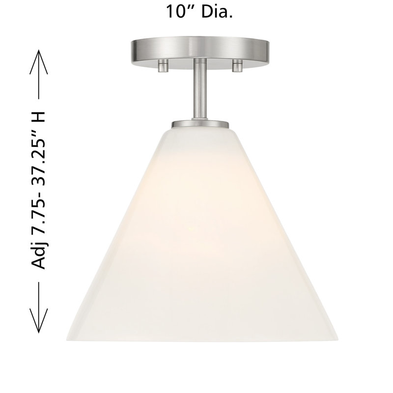 Mini-luminaire suspendu ou semi-encastré 1 lumière Hashimoto, Nickel satiné
