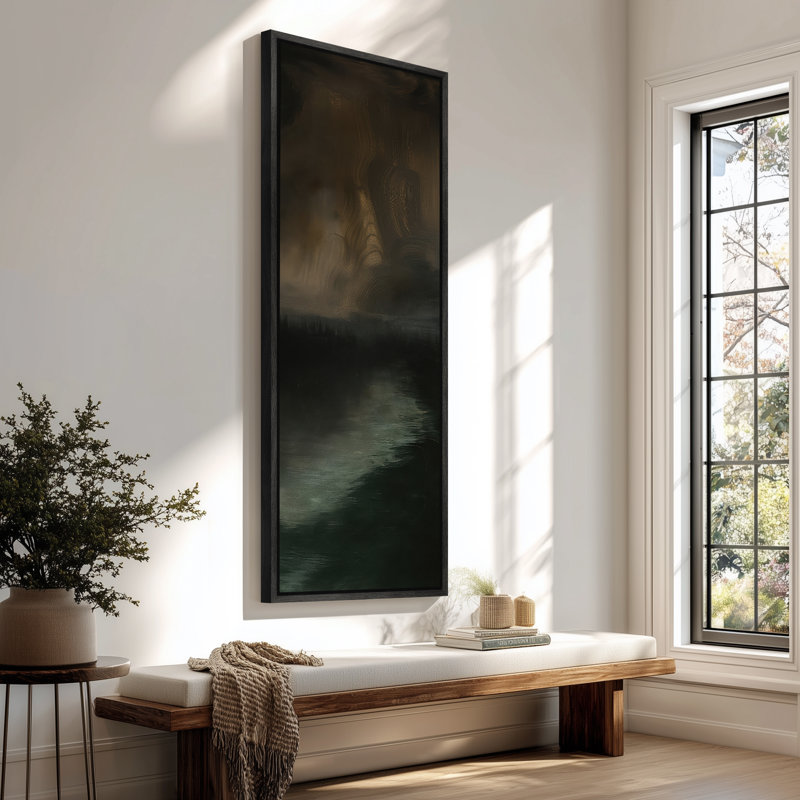 Très grand art mural rétro encadré pour art classique, Noir, H 60 po x l 20 po