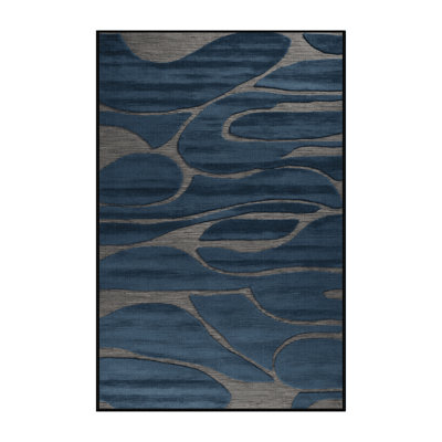 Machine Washable Abstract Gray Area Rug