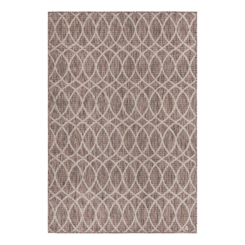Tapis intérieur / extérieur géométrique brun, Rectangle 4 pi x 6 pi