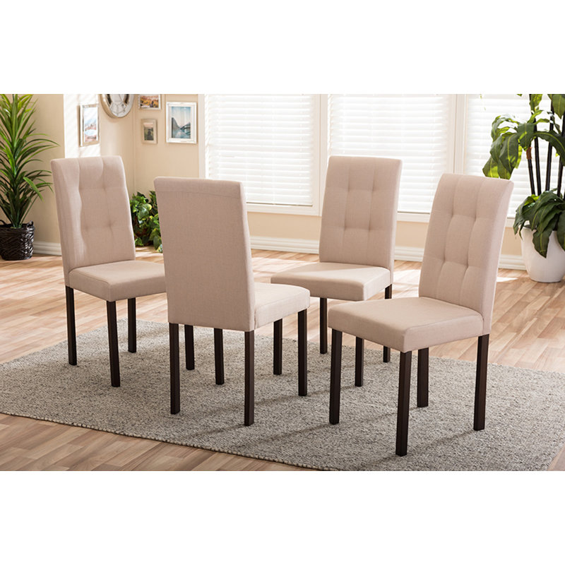 Guzzi 19'' H Tufted Upholstered Parsons Chair, Beige