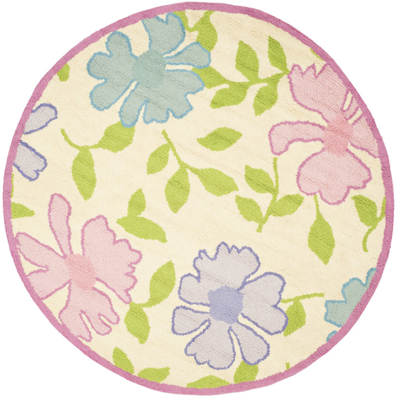 Claro Hand Tufted 80% Wool And 20% Cotton Rug, Round 4'