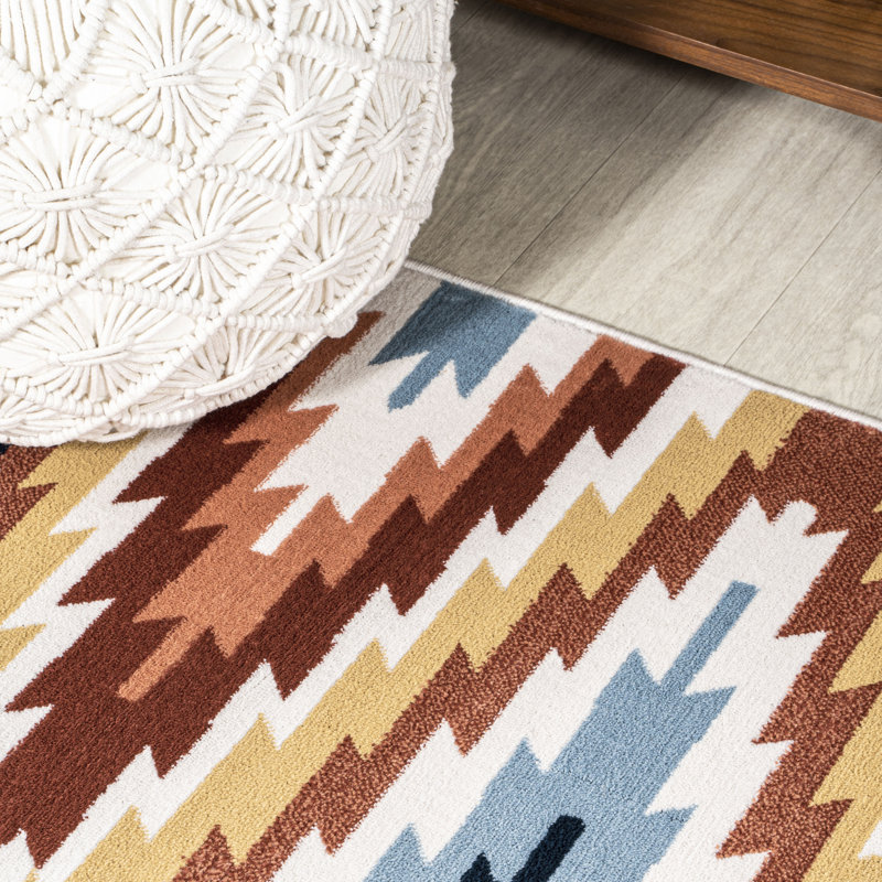 Tapis jaune / rouge / bleu Haoyun, Tapis de couloir 2 pi x 8 pi
