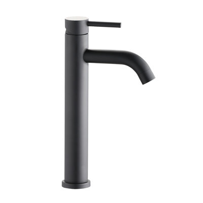 Robinet pour salle de bain à poignée simple - 1 trou, noir mat, performance de longue durée, acier inoxydable
