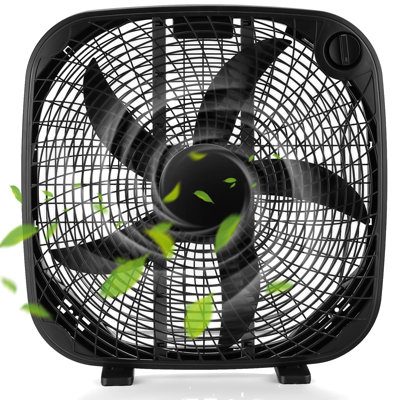 20'' Box Fan Portable Floor Fan Window Fan With 3 Speed Settings & Knob Control