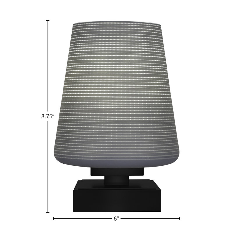 Lampe d'appoint avec verre 6 po Aneka, Gris, Noir mat