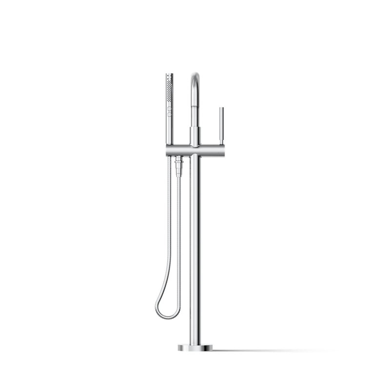 Purist® Floor-Mount Bath Filler Trim with Handshower, Polished Chrome