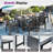 Immie 7- Piece HDPE Outdoor Dining Table Set With Chairs & Umbrella Hole, Black-1015650110-1015650108