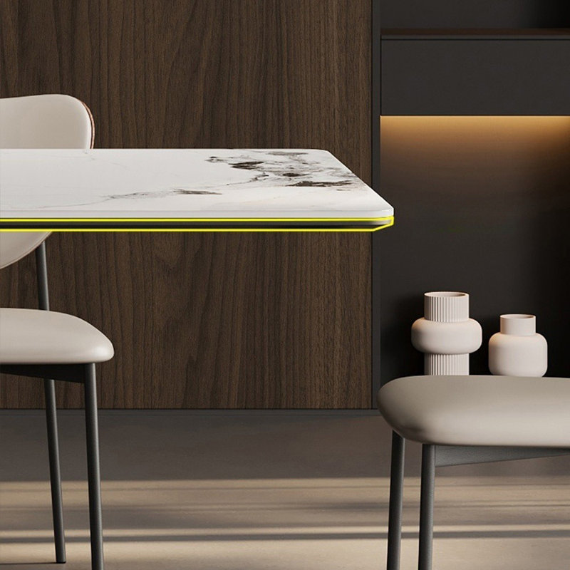 Ensemble de table de salle à manger rectangulaire minimaliste français, H 29,5 po x L 63 po x l 31,5 po