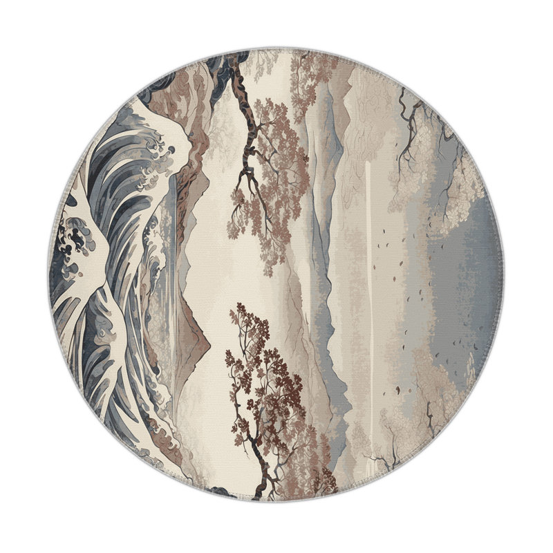 Petal Currents Indoor And Outdoor Area Rug, Round 5'
