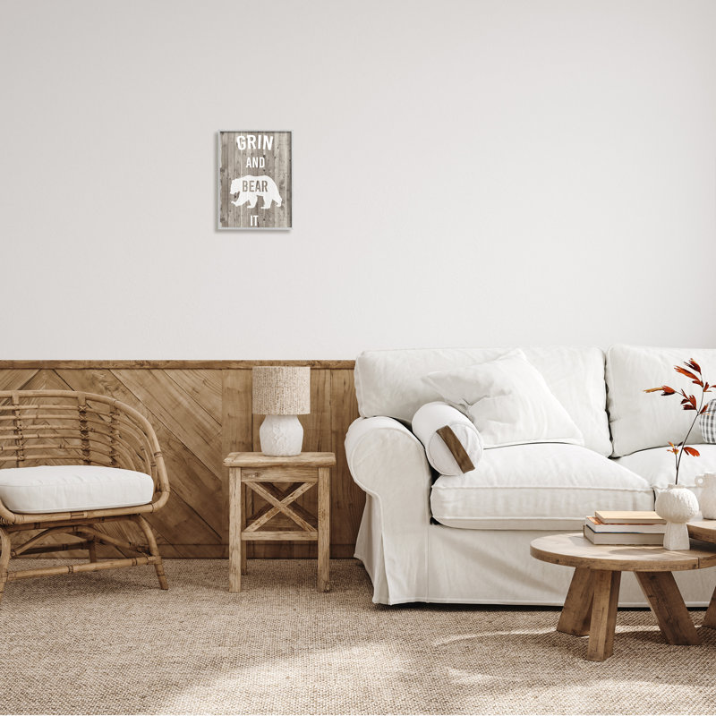 «Grin and Bear It», reproduction de jeu de mots - Impression, Estampe numérique Farmhouse, H 14 po x l 11 po x P 1,5 po