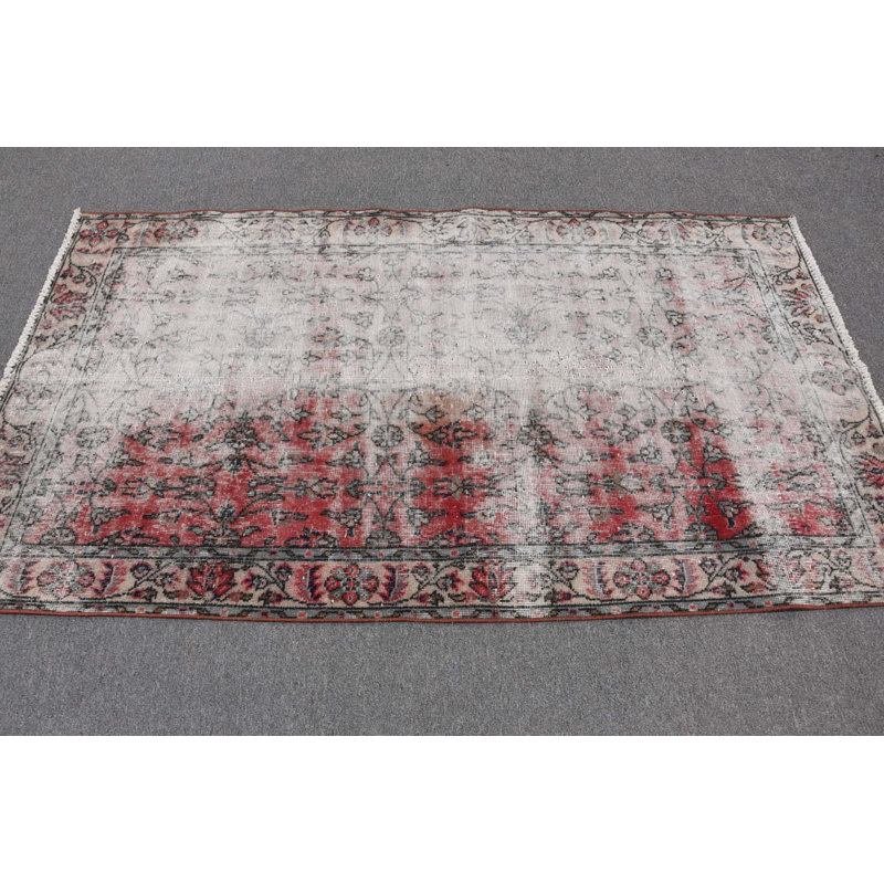 Tapis neutres, tapis rétro, tapis 3,8 x 6,7 pi, tapis de cuisine beige, tapis moderne, tapis turc