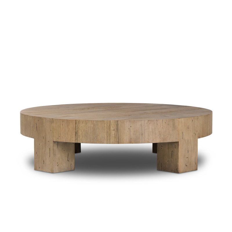 Abaso Round Coffee Table-Rustic Wormwood Oak, Rustic Wormwood Oak, 15" H x 55" W x 55" D