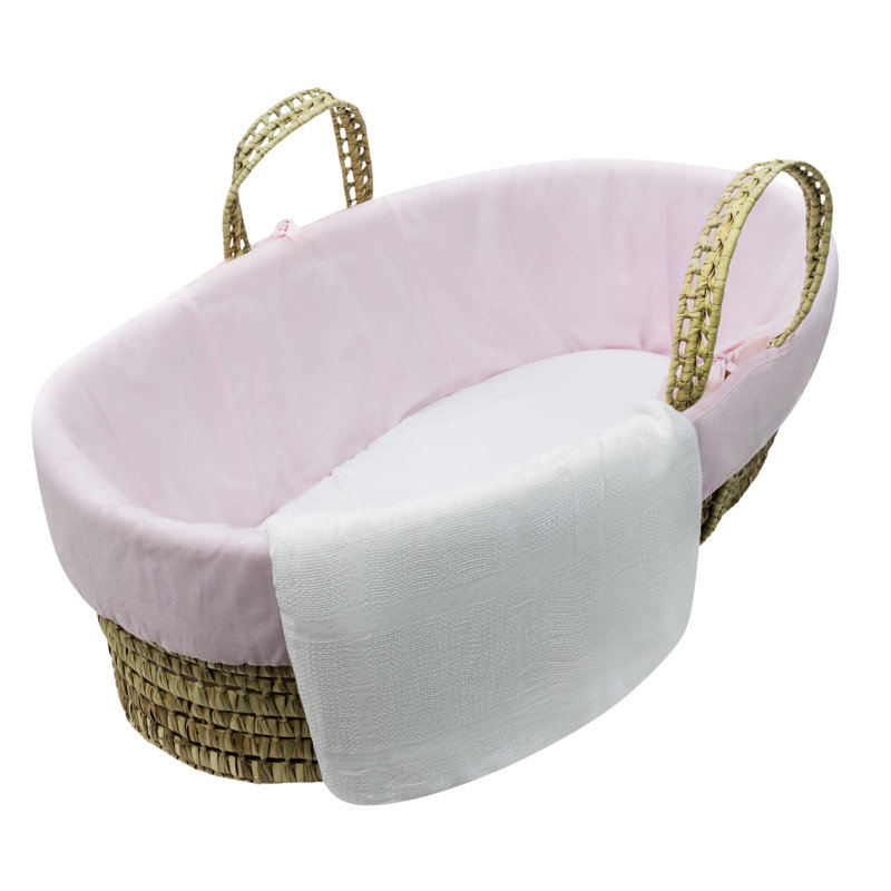 Moses Basket With Stand with Bedding with Mattress, Pink