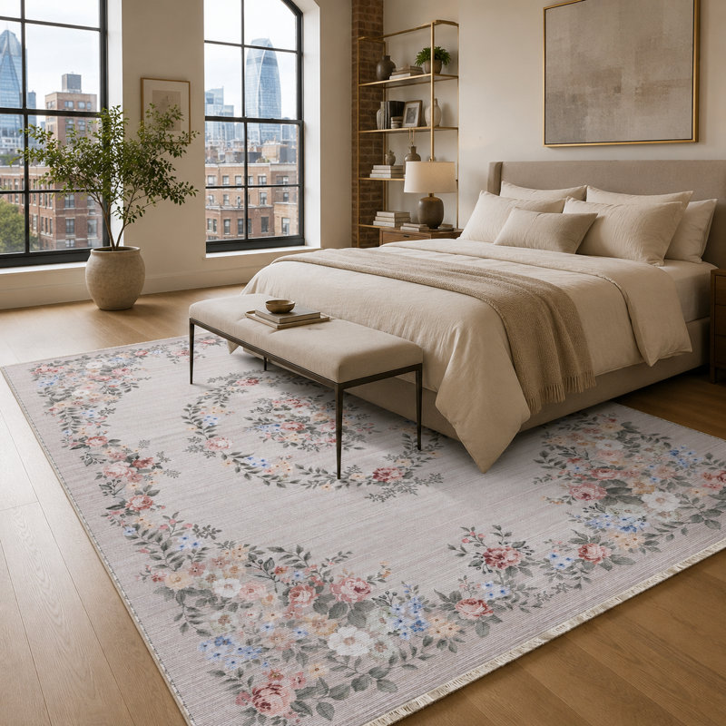 Vintage Look Cotton and Chenille Flatweave Area Rug, 100 x 300 cm