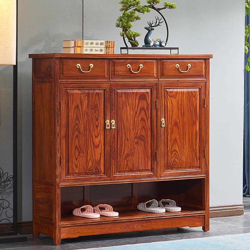 Classic solid wood storage shoe cabinet