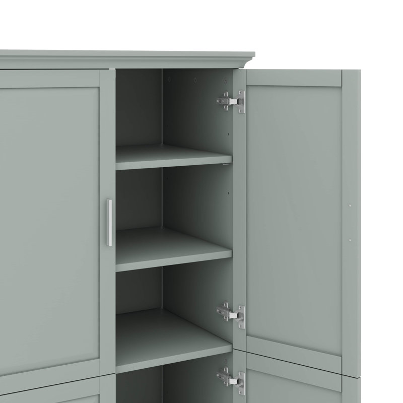 Armoire de salle de bain moderne, armoire de rangement en bois avec 3 tiroirs et 3 portes pour salle de bain, bureau, Gris
