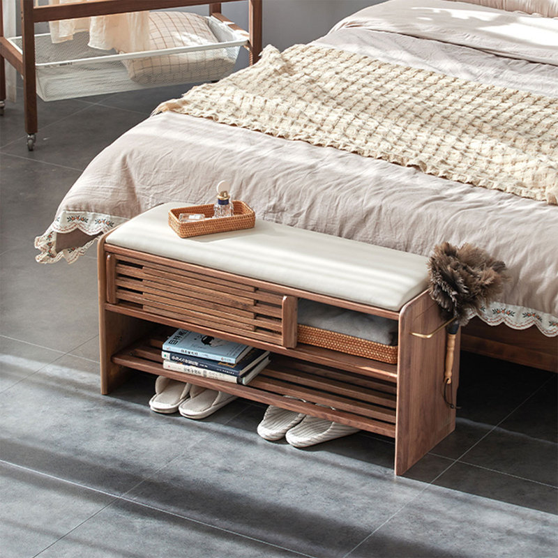 Banc rembourré gris, H 17,72 po x l 35,43 po x P 12,6 po