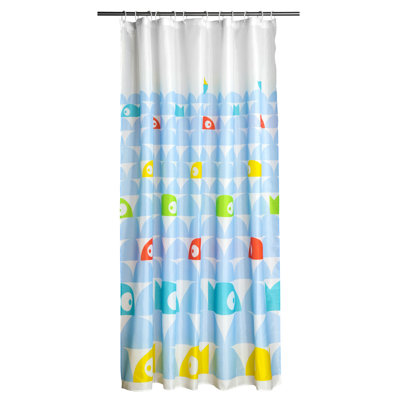 Fish 12 Plastic Hook Shower Curtain