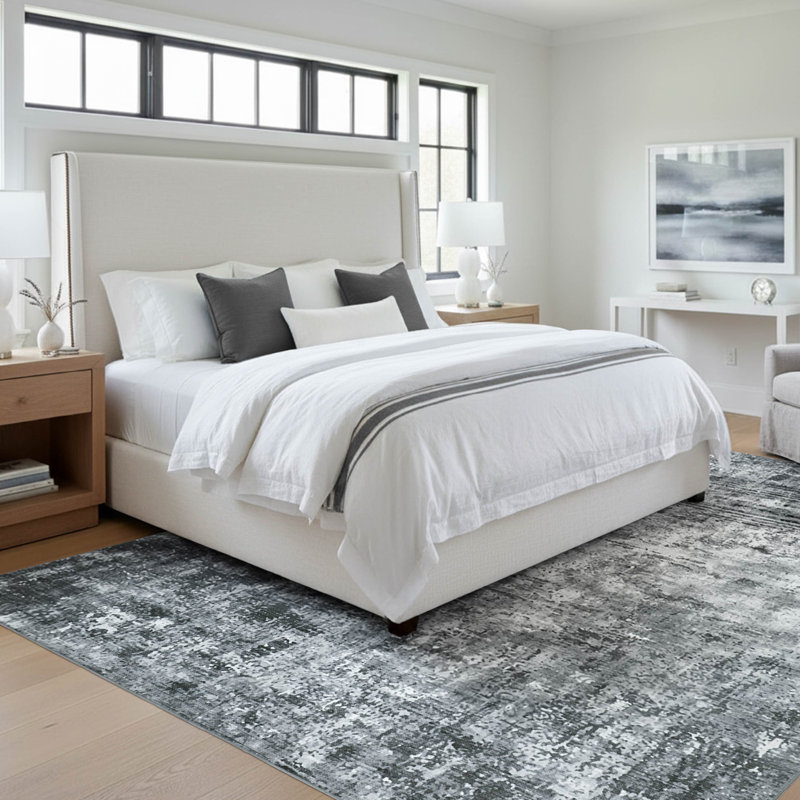 Jayden Dream Mink Printed Chenille Rugs, Grey, 9' x 12'