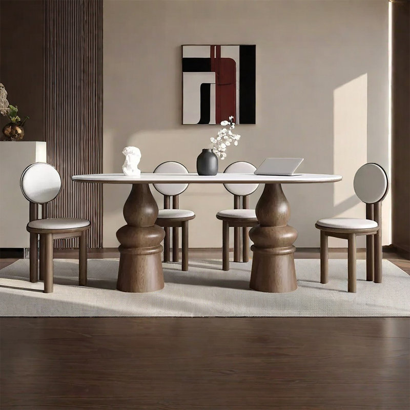 Ensemble de table de salle à manger en bois de frêne, H 29,52 po x L 55,11 po x l 31,49 po