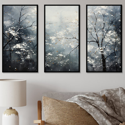 Ensemble de salon Winter Wall Minimal Landscape - Snow Wall Art