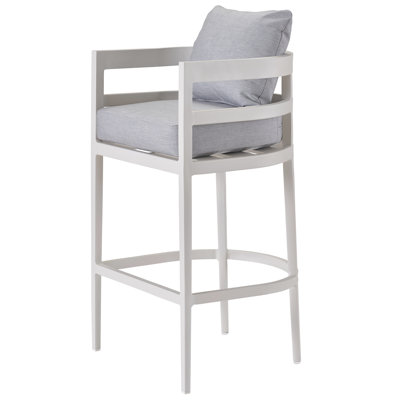 Nicoletta Wood Outdoor 30'' Bar Stool with Cushion