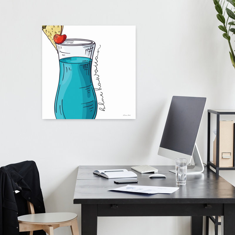 Blue Hawaiian Contemporary Art, 18" H x 18" W