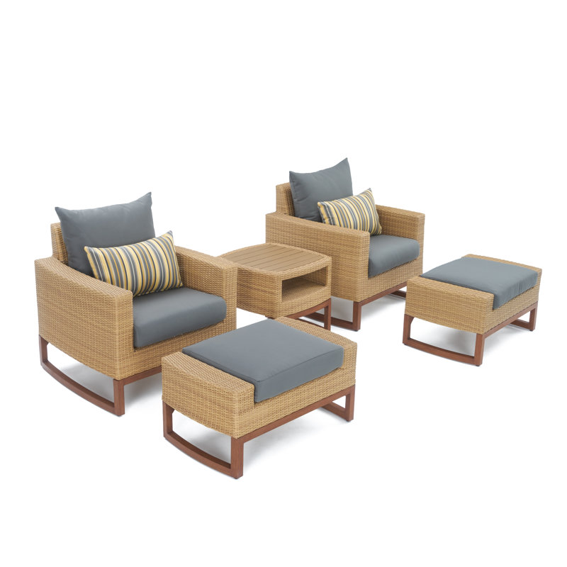 Milana Outdoor 8 - Piece Conversation Set, Charcoal Grey Sunbrella®