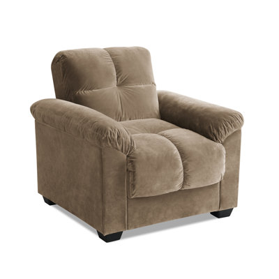 Kate 1 Seater Armchair with Storage in Velvety Brown Fabric
