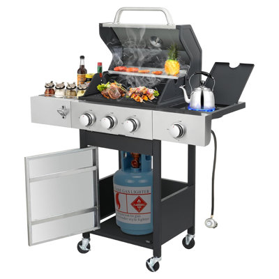 3-Burner Propane Gas Grill With Side Burner