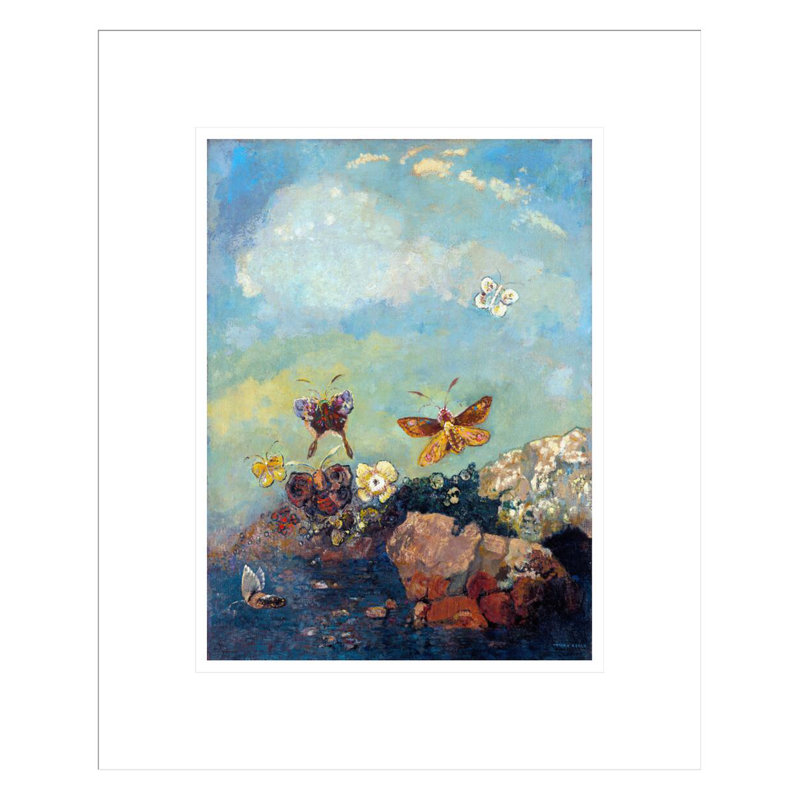 Butterflies by Odilon Redon -Framed Giclee Print, 16.58" H x 13.75" W