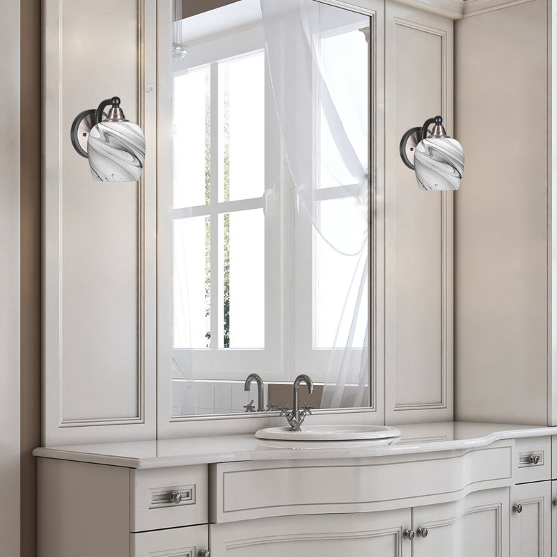 Michell 1-Light Wall Sconce, Matte Black/Brushed Nickel