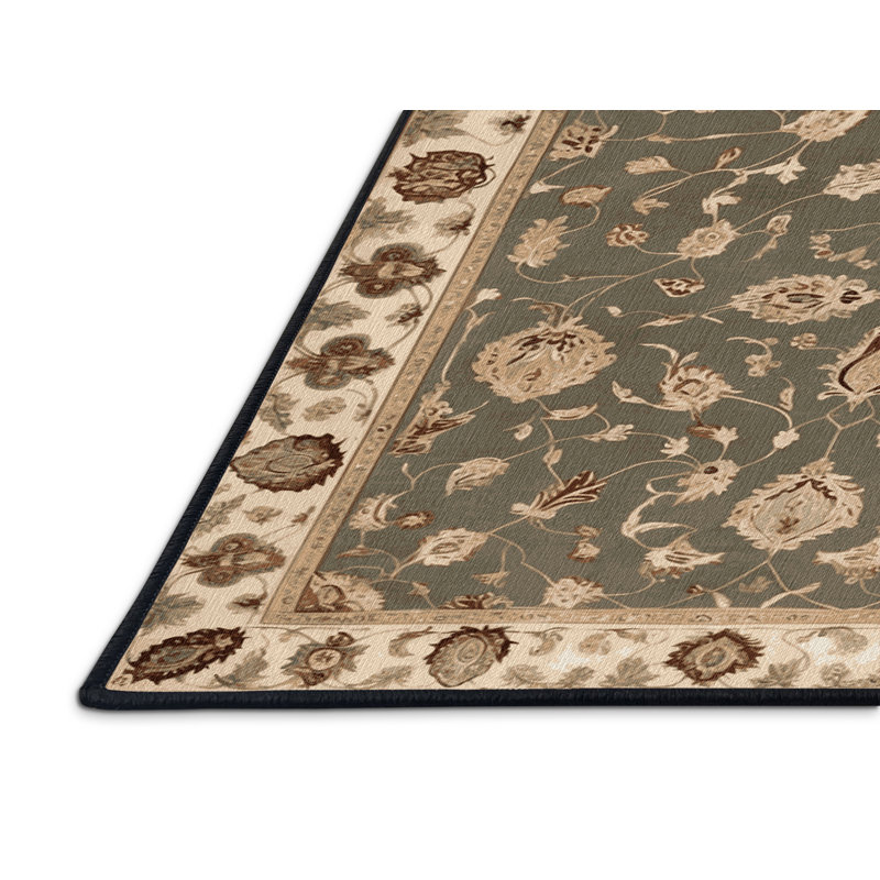 Tapis brun lavable à la machine, Carré 5 pi