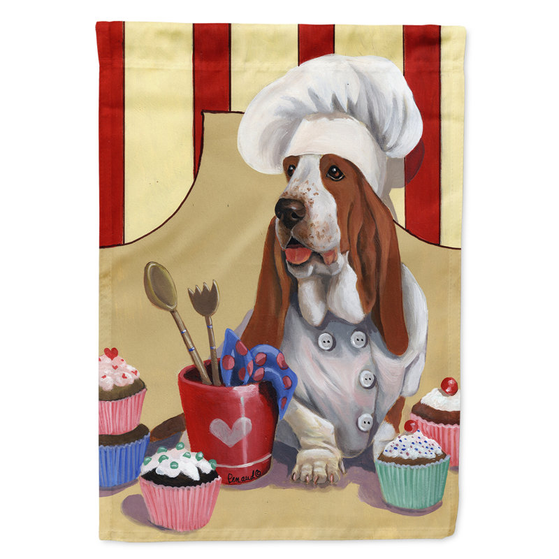Drapeau de jardin en polyester à 2 côtés Graziello Bichon Frise Do It Better 1 x 0,11 pi, Basset hound petit gâteau