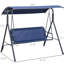Banc 3 balançoires avec auvent réglable - Bleu foncé pour l'extérieur pour se détendre à l'extérieur Patio, jardin, piscine, terrasse, cour, balcon 3 personnes