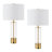 2-Pack USB Table Lamp With White Shades and Type C Port