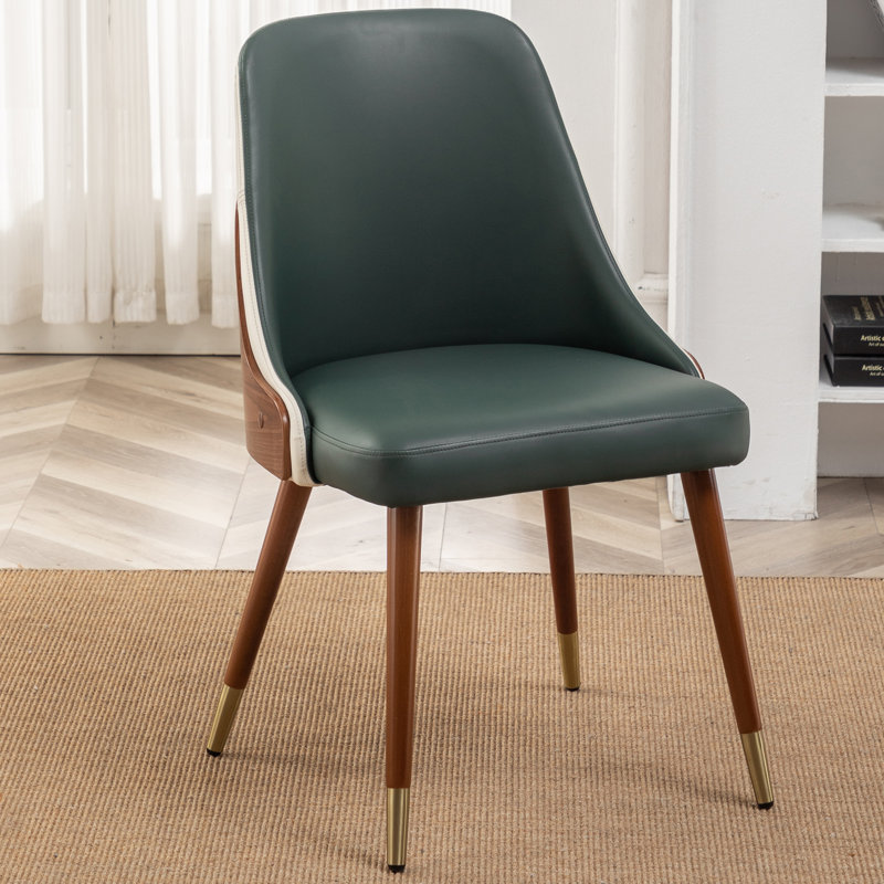 Ensemble de 2 chaises parsons rembourrées Jahmai, Vert / Beige