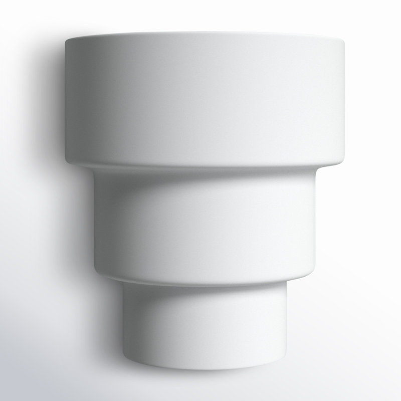 Alvera Ceramic Flush Mounted Sconce, Matte White, Incandescent (Not Included), 10.25" H x 10.75" W x 6.25" D