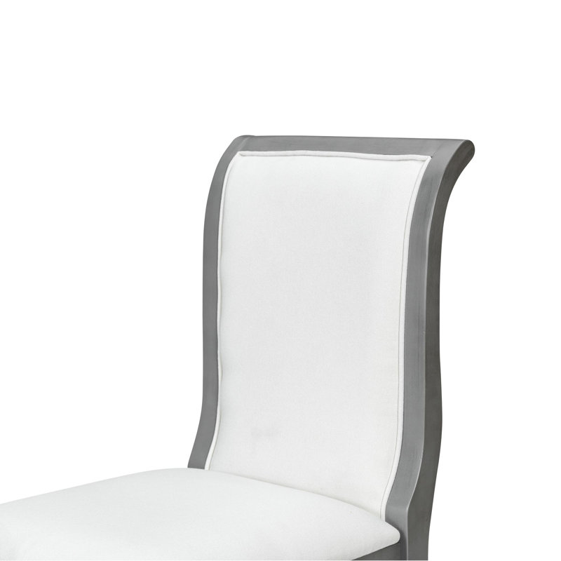 Ensemble de 2 chaises de salle à manger rembourrées - Élégantes chaises d'appoint en tissu traditionnel avec lignes courbes, structure en bois massif