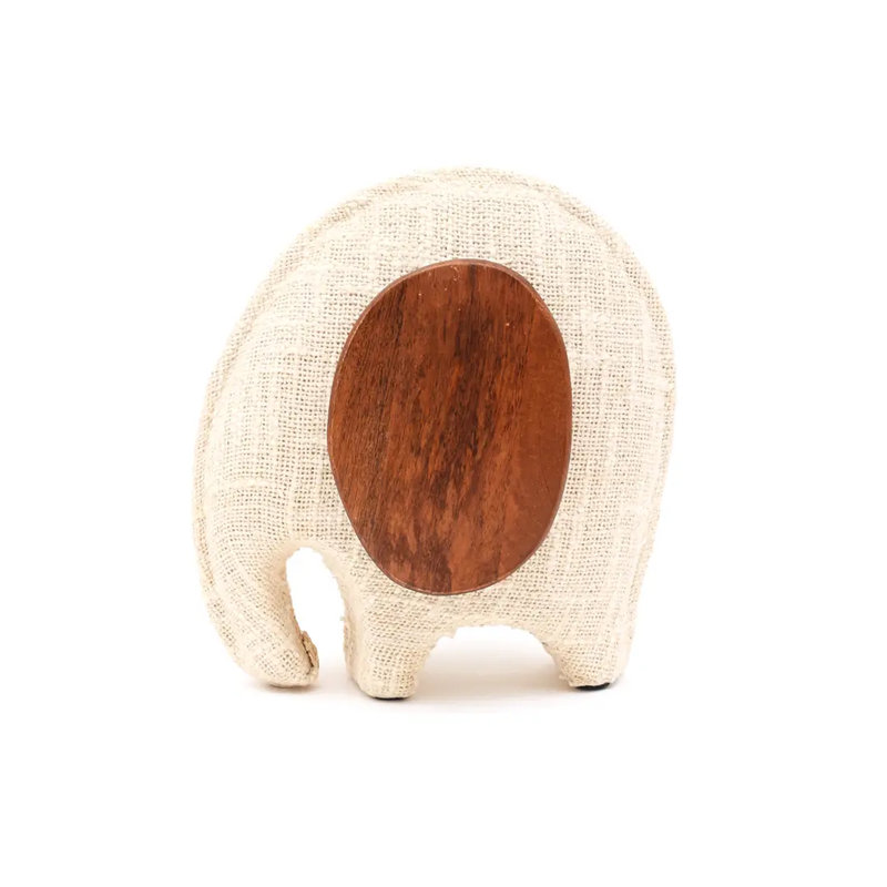 Animal Sculpture | Ecomix Elephant with Fabric & Wood