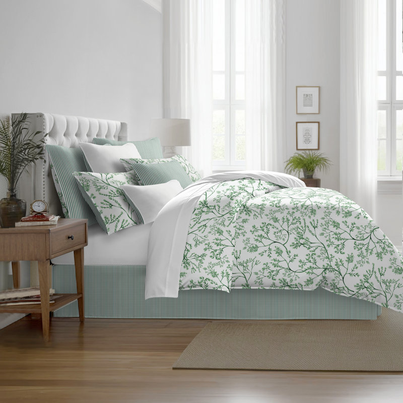 Tinsley Ivy Cotton Comforter Set, Queen Comforter + 7 Additional Pieces