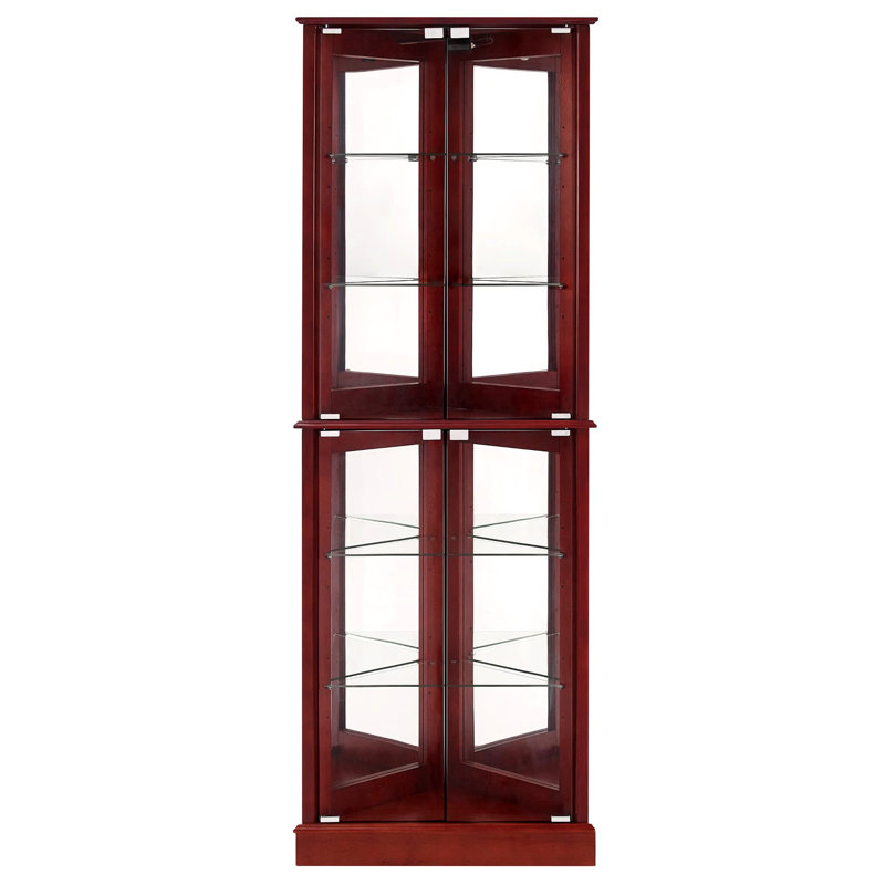 Armoire lumineuse pour coin - Tablettes réglables à dossier en miroir