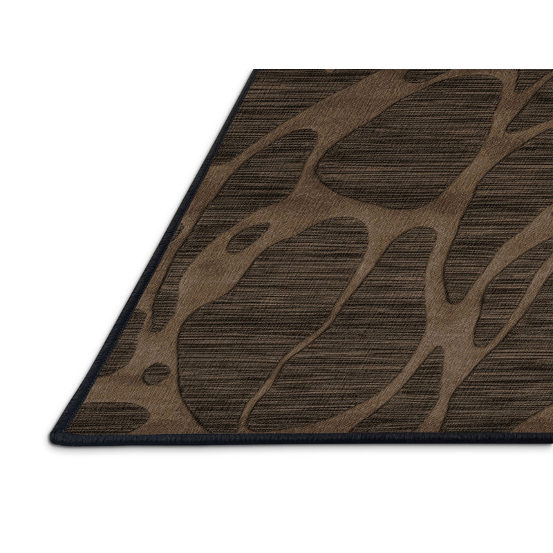 Tapis abstrait lavable à la machine, Rond 5 pi