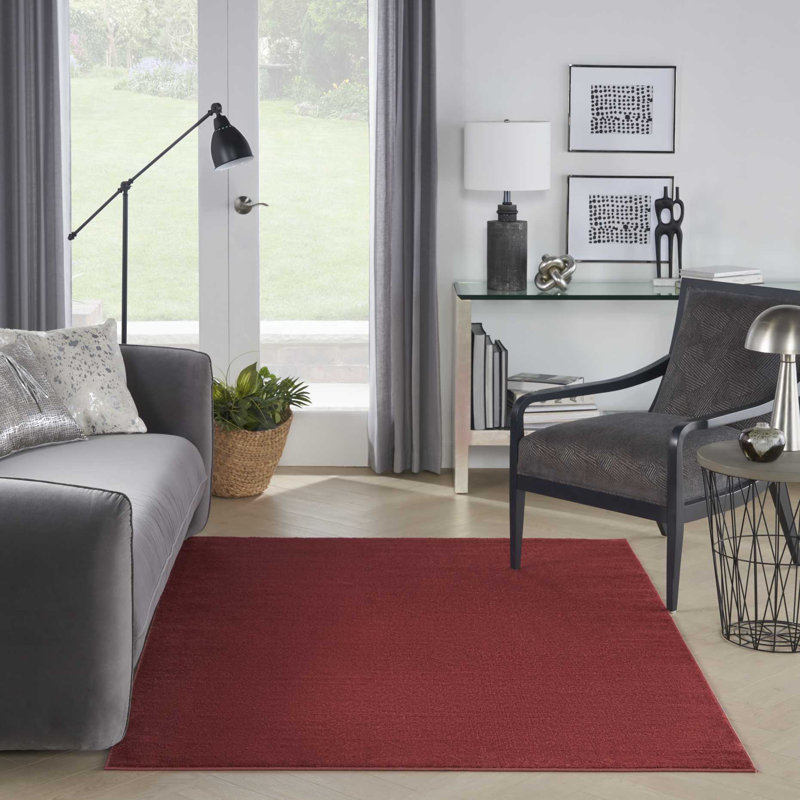 Tapis intérieur / extérieur rouge Mullican Sandy, Rectangle 4pi x 6 pi