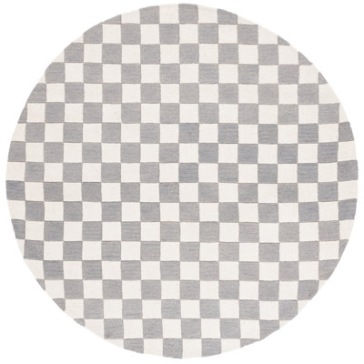 Msr4760 Chelsea Martha Stewart Hand Tufted Wool/Cotton Checkered Rug in Gray/Ivory