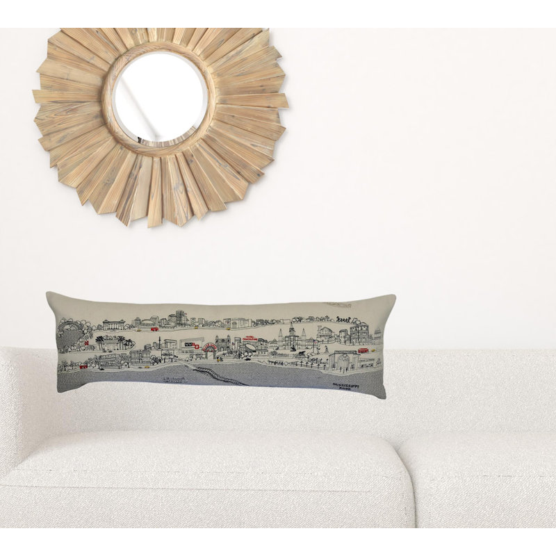 Coussin lombaire 14 po x 35 po New Orleans, 14 po x 45 po, Crème