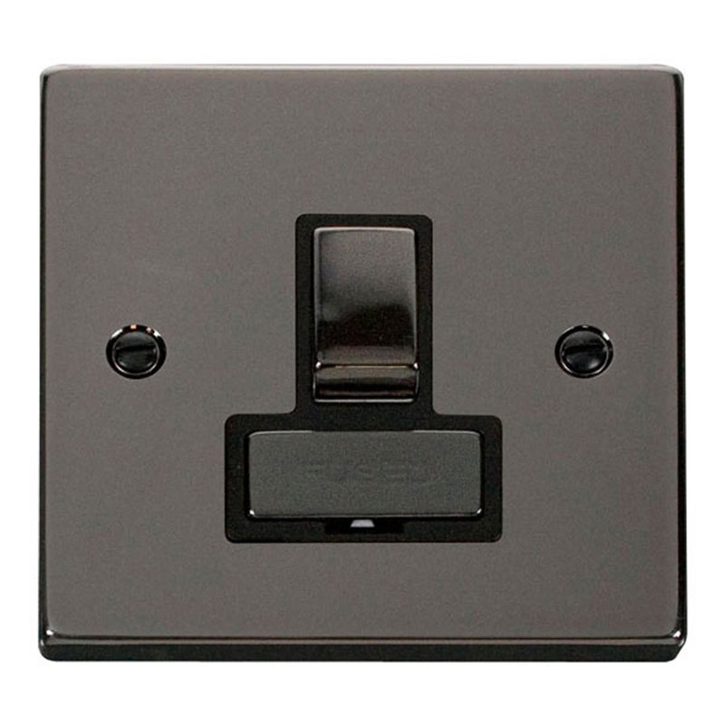 Black Nickel 13A Fused Ingot Connection Unit Switched